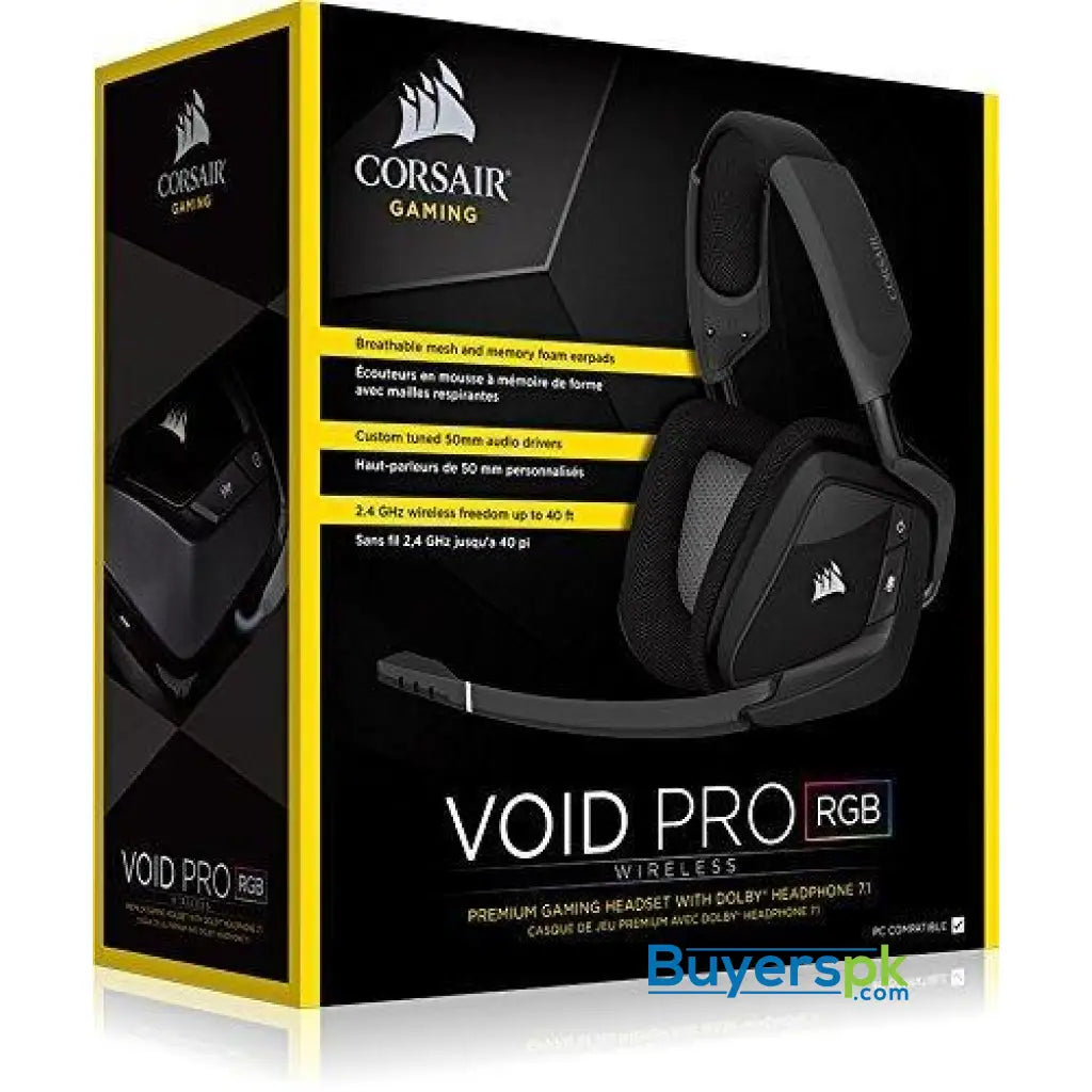 Corsair VOID PRO RGB Wireless SE Premium Gaming Headset CA-9011152-AP - Headset Corsair VOID PRO RGB Wireless SE Premium Gaming Headset CA-9011152-AP - Headset